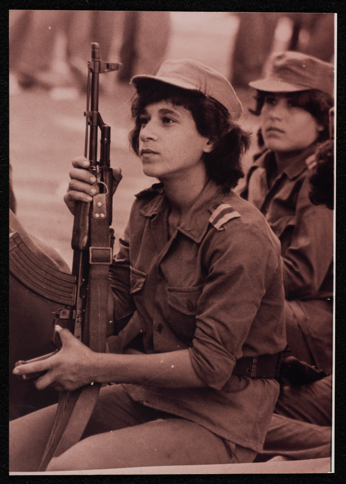 A Photograph of a Woman at the PLO's General Mobilisation Training in Lebanon, 1981