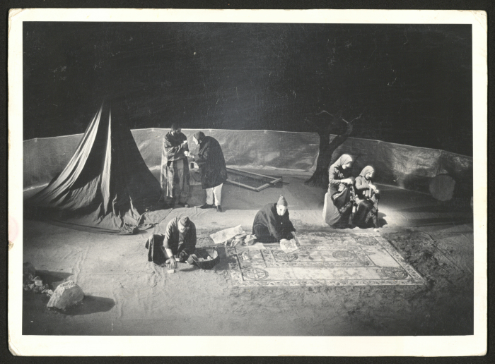A Photograph from a Theatre Production of El-Hakawati's "The Story of Kufur Shamma", 1987