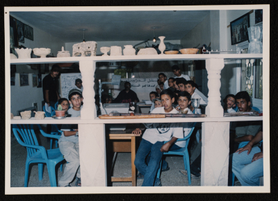 A Photograph of "a Group of Children on a Visit to Sanabel Center", 2003