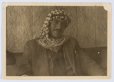 Andrawous Hanna Wearing Traditional Palestinian Clothing 