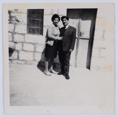 Andrawous Hanna with His Wife, Rima Hanna at Their House in Taybeh Village 
