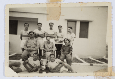 Andrawous Hanna Accompanied by a Sports Team During His Time at the Jordanian Armed Forces in the 1950s
