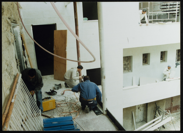 A Photograph of the Construction of al-Kasaba Theatre in Ramallah, 1999