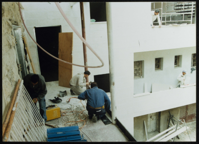 A Photograph of the Construction of al-Kasaba Theatre in Ramallah, 1999