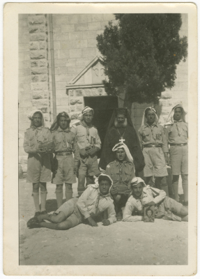 Al-Taybeh Scouts with Priest Ibrahim Khoureyeh