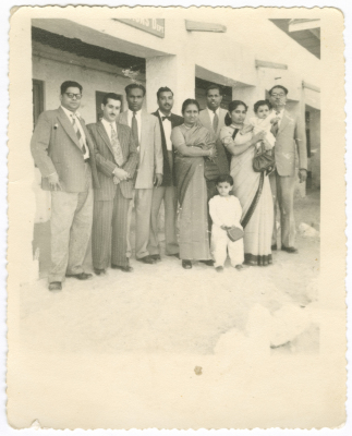 A Photograph of Kanʿan Khury with Coworkers in Qatar, 1956
