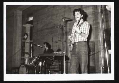 A Photograph of Emile Ashrawi and Goerge Qurmuz at a show for Al-Bara