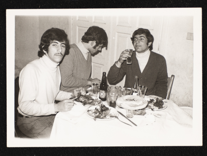 A Photograph of Al-Bara'em (The Blooms)  at Dinner After Their Show, 1968 -1969