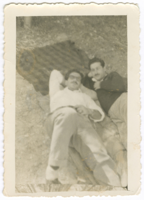 A Photograph of Kanʿan Khury with a Friend in Qatar, 1954