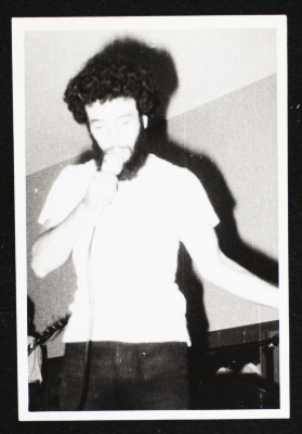A Photograph of Ibrahim Ashrawy Singing at a concerts of Al-Bara