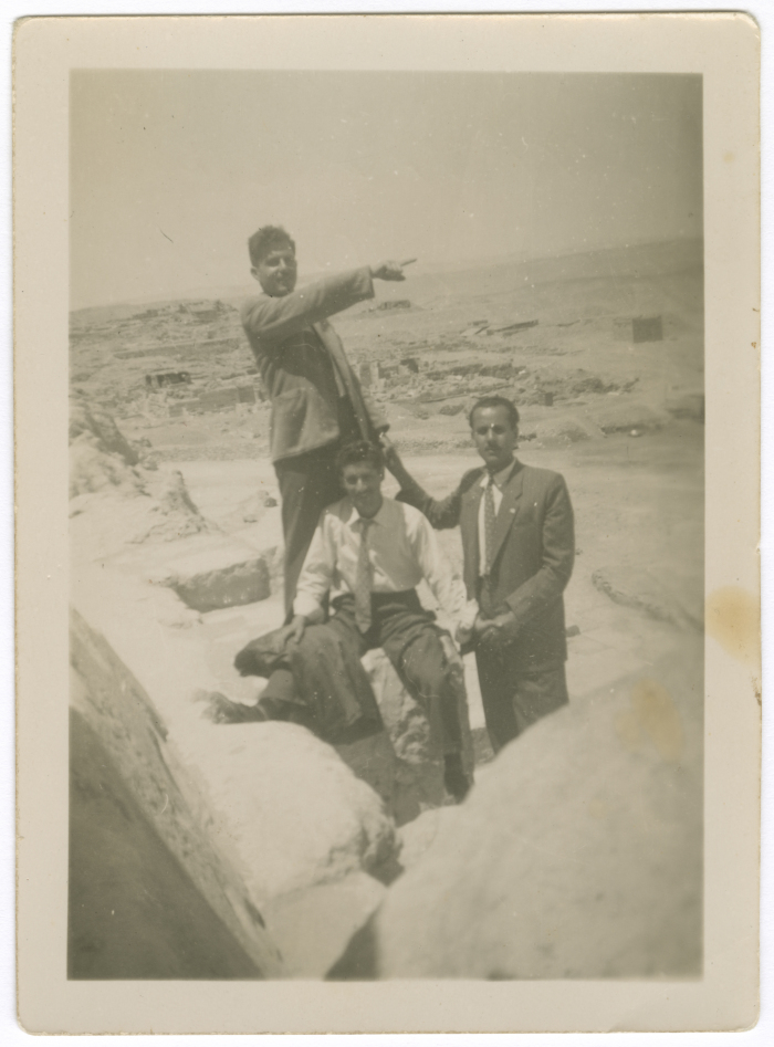 A Photograph of Kanʿan Khury with Friends in Giza, April 1947