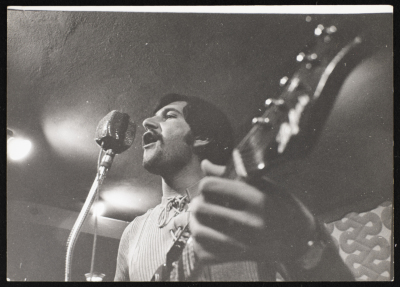A Photograph of George Qirmiz Singing at One of Al-Bara