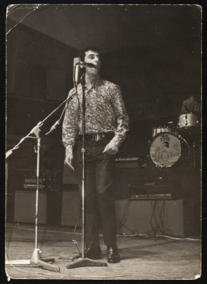 A Photograph of Ibrahim Ashrawy Singing at One of Al-Bara