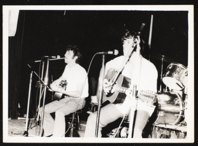 A Photograph of Emile and Samir Ashrawi at a show for Al-Bara