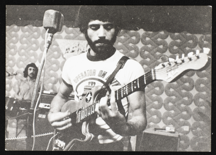 A Photograph of Samir and Emile Ashrawy Play at One of Al-Bara'em's Shows in Ramallah, 1973