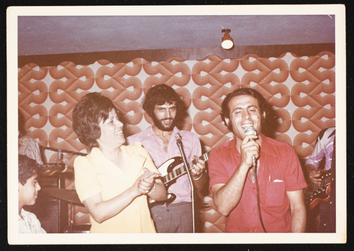 Mustafa Al-Kurd and Sameer Ashrawy at a Show in at Naʿʿum's Restaurant and Garden, in Ramallah, in the summer of 1973