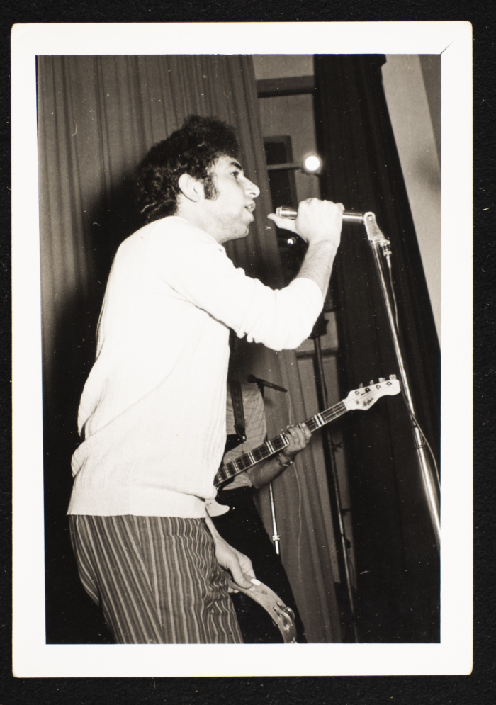 A Photograph of Ibrahim Ashrawy Singing at  Al-Bara'em's (The bloom) Shows in Jerusalem, 1970-75