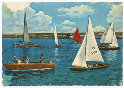 بطاقة معايدة أُرسلت لعمر القاسم، بيروت، ستينيات القرن العشرين