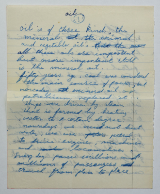 نص لعمر القاسم حول استخراج البترول واستخداماته