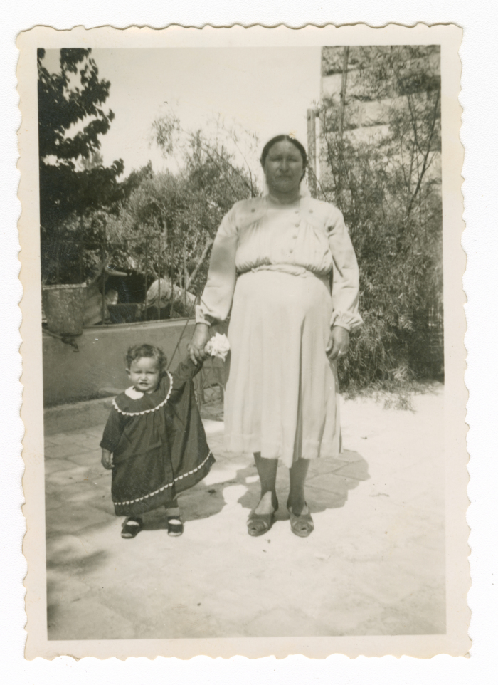 A Photograph of a Woman and a Child from al-Khatib Family 