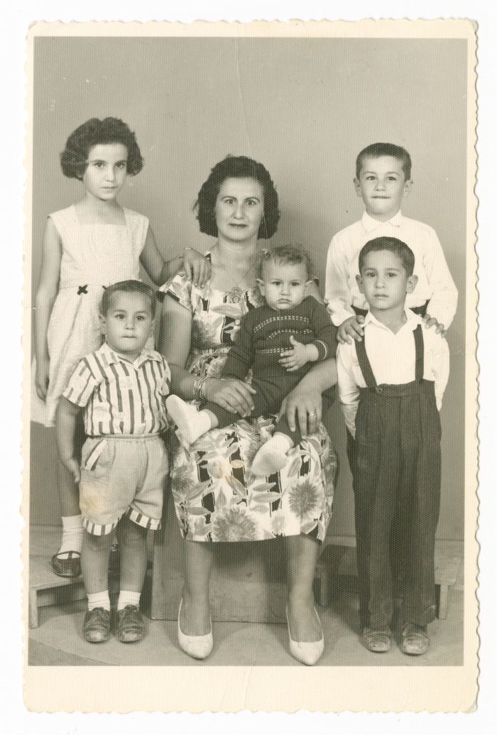 A Photograph of Naʿimeh al-Khatib with Her Children 
