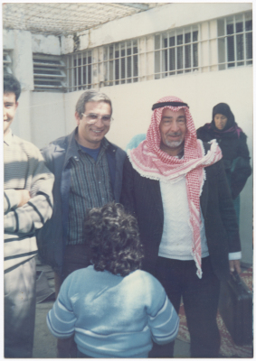 A Photograph of Hasan abu Khdair with Sheikh Atallah at Asqalan Prison During His Sister