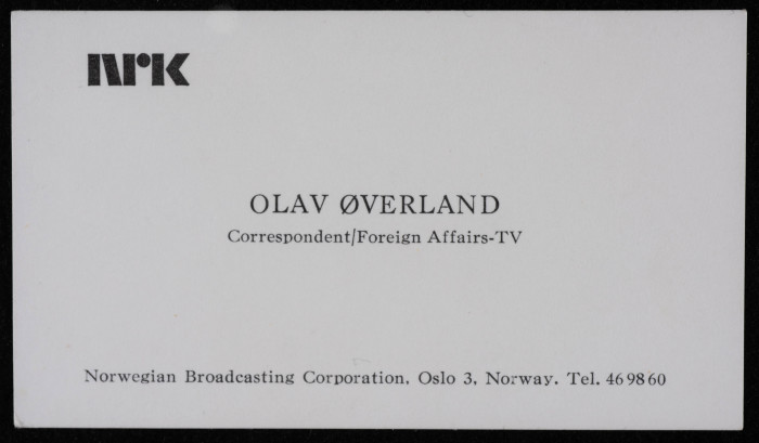 Olav Overland's Business Card