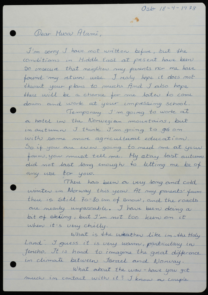 A Letter to Musa al-ʿalamy, 1978 