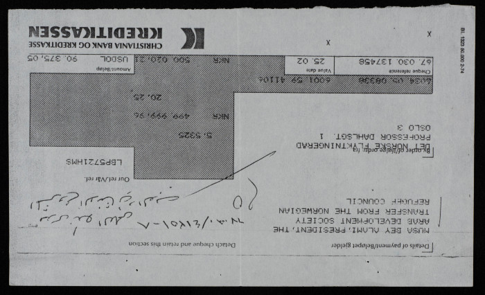 A Wire Transfer from the Norwegian Refugee Council