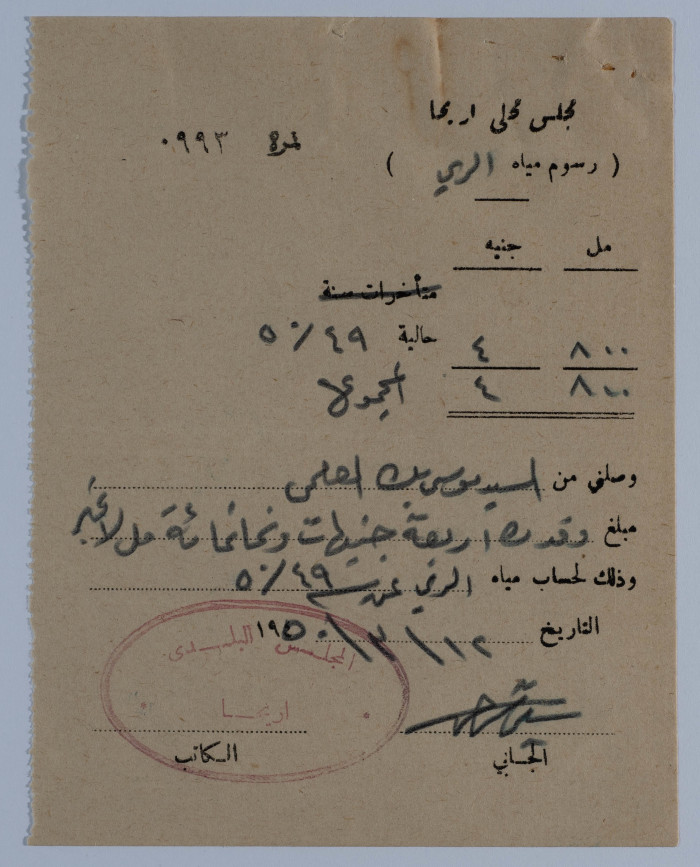 وصل ضريبة رسوم مياه الري