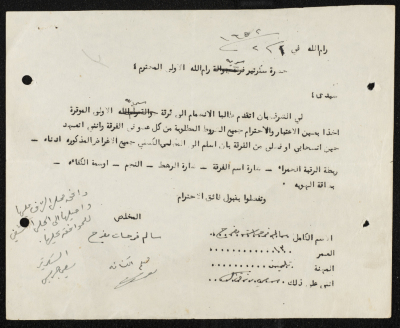 طلب انتساب الى سرية رام الله الاولى عام 1952