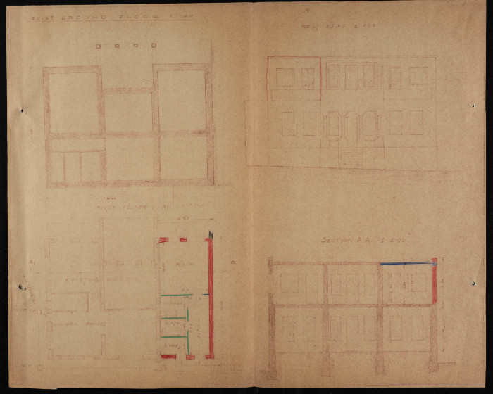 ملف مخطط بناء لصبحي حسن عبد الكريم صادرعن بلدية طولكرم عام 1946