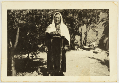 Fatima al-Qasim in a Palestinian Traditional Thobe, the 1960s 