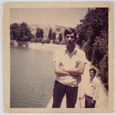 Musa Sanad along with a Person, Bethlehem, 1980 