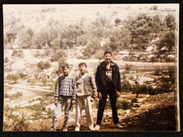 Muhammad Sanad, Hany Sanad, and Another Person in the Convent of Hortus Conclusus, Artas