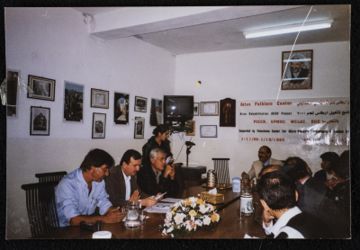 Musa Sanad in a Meeting at Artas Folklore Centre 

