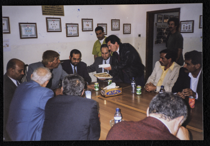 Musa Sanad in a Meeting at Artas Folklore Centre 
