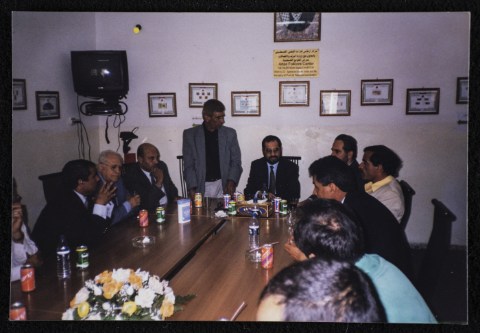 Musa Sanad in a Meeting at Artas Folklore Centre 
