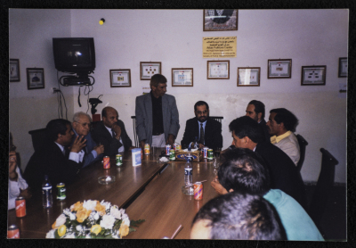 Musa Sanad in a Meeting at Artas Folklore Centre 
