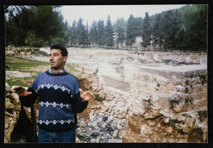 A Man Standing in the Solomon's Pools Area in Artas 