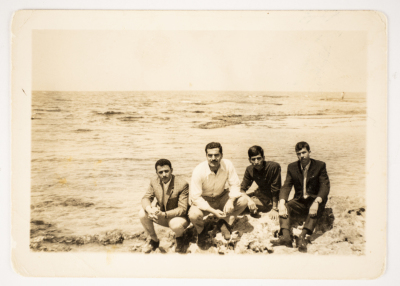 Musa Sanad with Friends at the Jaffa Beach 