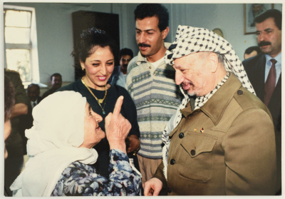 Amal al-Qasim and Mohammad abu Hasna Meeting Yasser Arafat, the 1990s