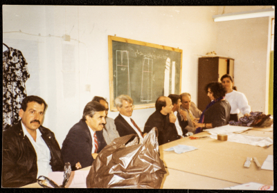 Musa Sanad in a Meeting at the Sewing Training Centre