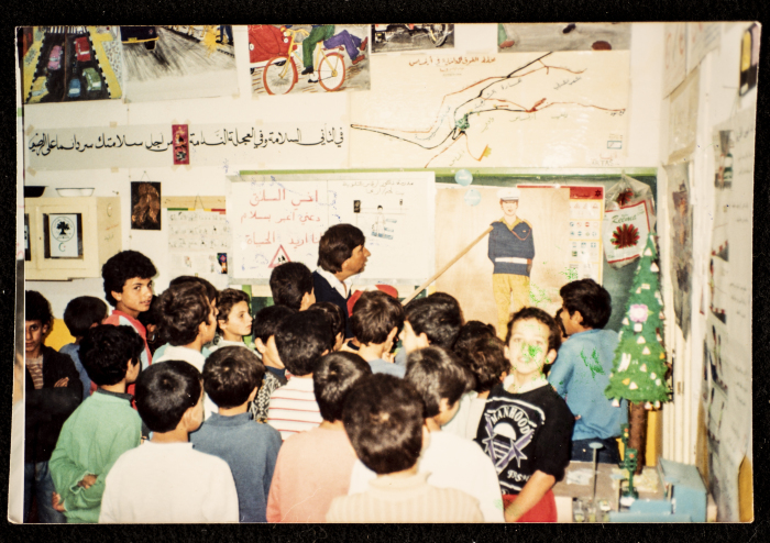 Musa Sanad With His Students of Artas Boys' School