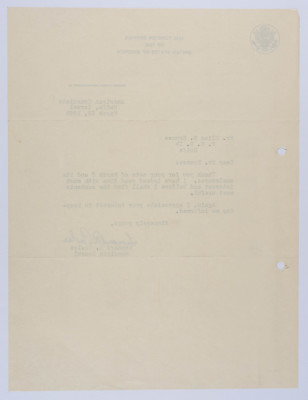 A Thank-You Letter from the US Consul to Elyas Kusa, 1956 