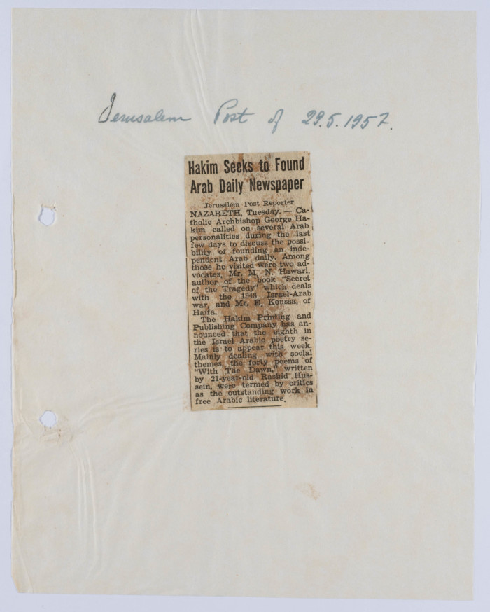 A Newspaper Clipping, 