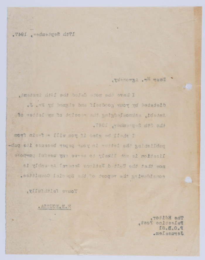 Featuring Elyas Kusa's Letter