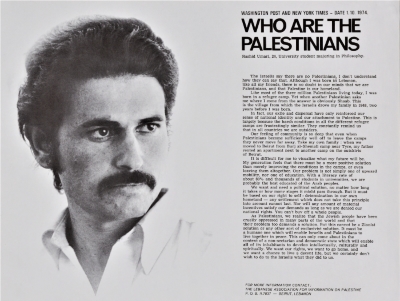 "Who Are the Palestinians", a Poster by the Lebanese Association for Information on Palestine, 1974