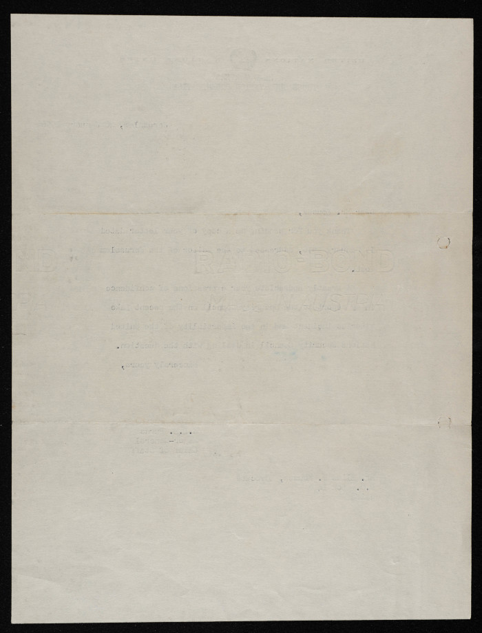 A Letter by the United Nation's Truce Supervision Organization to Elyas Kusa, January 1956