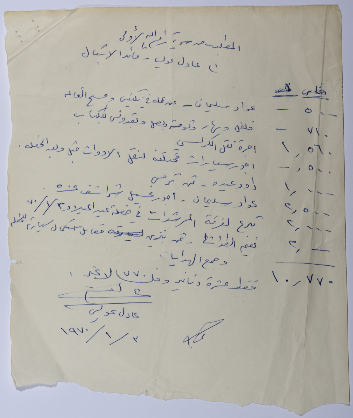 Required Payment from Sareyyet Ramallah for a Collection of Services 